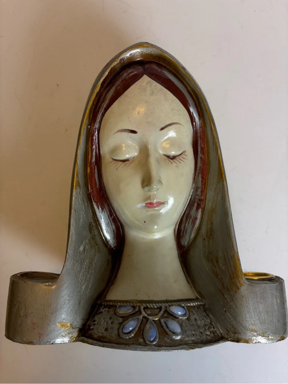 Kurt Adler Designs Virgin Mary/Madonna Candle Holder/Vase-Japan-VTG-60’s